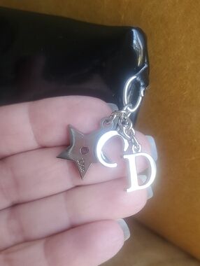 Dior Black Patent Cosmetic Pouch with Bag Charms